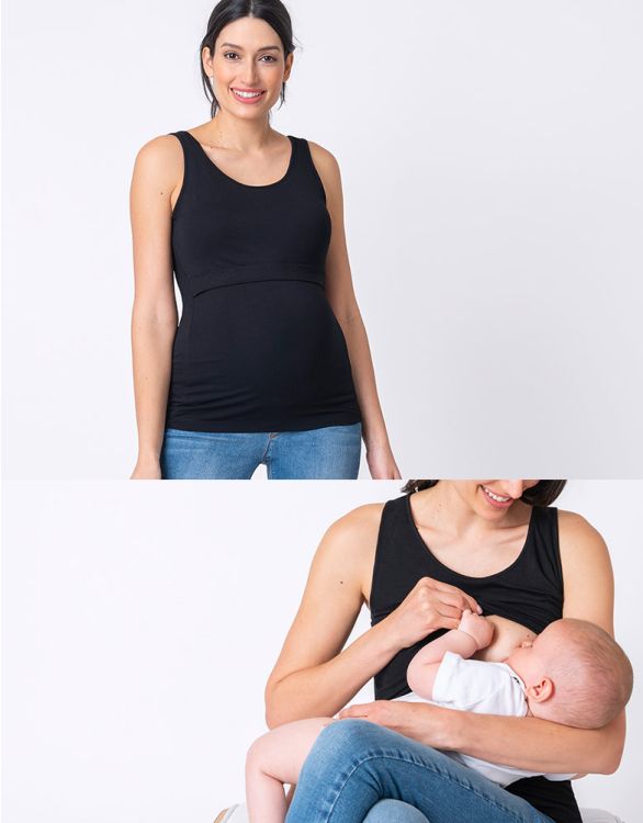 Image for Black Maternity & Nursing Tank Top 
