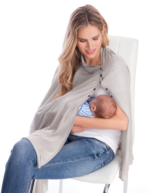 Seraphine Womens Grey Breastfeeding Cover Maternity Shawl