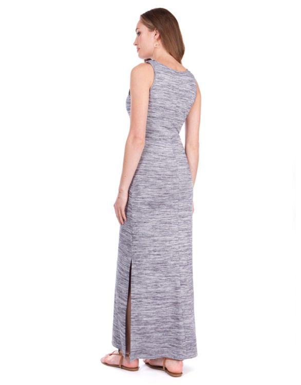 Magdalena Charcoal Marl Maternity & Nursing Maxi Dress - hautemama