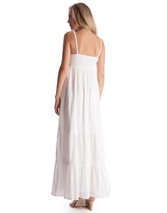 White Cotton Maternity Maxi Dress ...