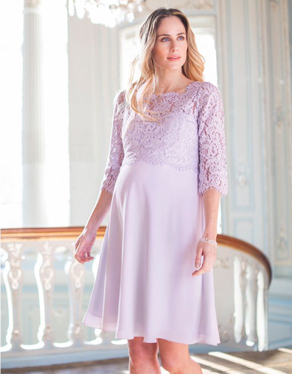 Lilac Lace Maternity & Nursing Dress