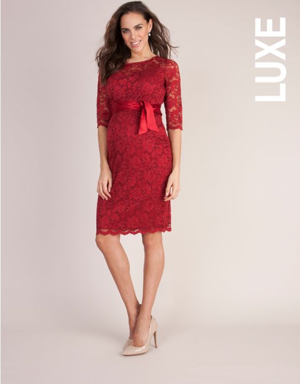 Image for Claret Lace Maternity Cocktail Dress