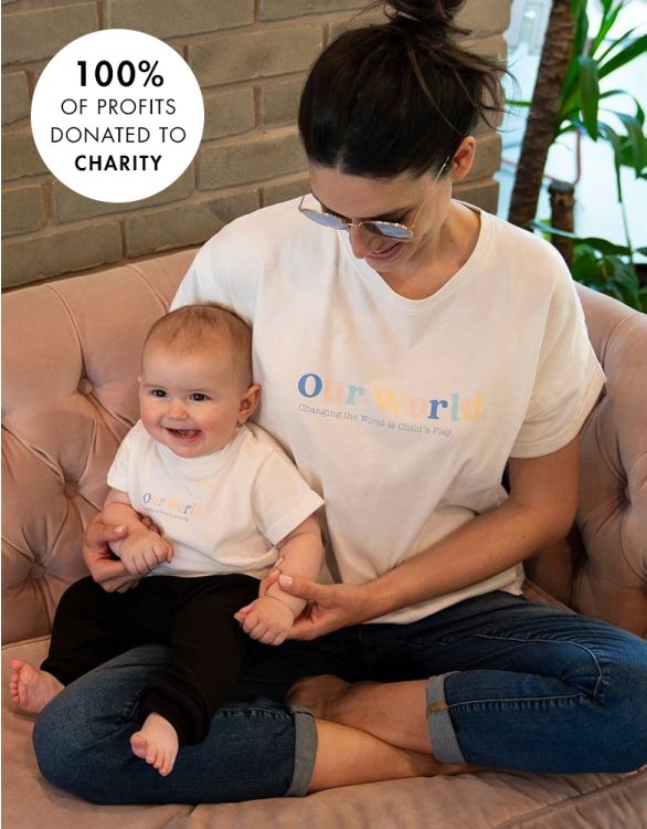 Image pour T-shirt à message 'Our World – Set maman et bébé