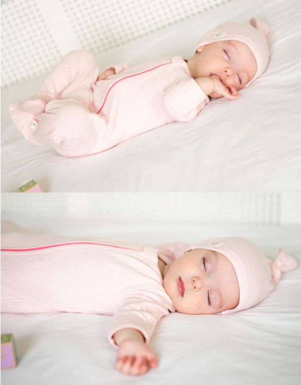 Le pyjama bébé Baby love en coton bio nid d'abeille - praliné
