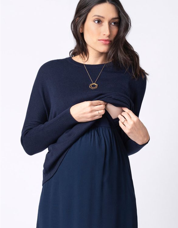 Black Ribbed Maternity & Nursing Tunic