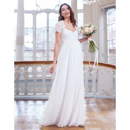 Ivory Silk & Lace Maternity Wedding Gown