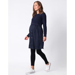 Navy Blue Mock Sweater Maternity & Nursing Dress