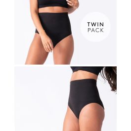 Post Maternity Briefs Black Twin Pack