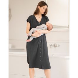 Maternity Hospital Bag Midi Birthing Gown in Organic Cotton
