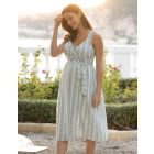 Stripe Cotton Maternity to Nursing Wrap Dress – Sage & White 
