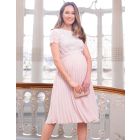 Blush & Ivory Sunray Pleat Maternity Dress