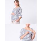 Cotton Striped Maternity & Nursing Top