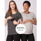 Two Pack Essential Striped Maternity to Nursing T-Shirts
