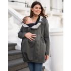 Khaki Utility Parka 4-in-1 Maternity to Babywearing Jacket with Hood