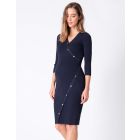 Ribbed Knit Button Detail Maternity Dress