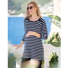 Nautical Stripe Cotton Maternity & Nursing Tunic