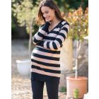 Cotton Striped Maternity & Nursing Tunic