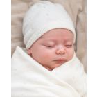 Mini Cotton & Cashmere Ivory White Knitted Baby Hat