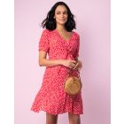 Red Front Tie Maternity Dress 