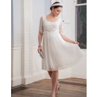 Ivory Lace Top Pleated Maternity & Nursing Dress