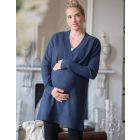 Knitted Navy Maternity & Nursing Tunic