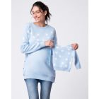 Mama & Mini Set of Matching Blue Star Knitted Jumpers