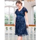 Navy Blue Floral Lace Maternity to Nursing Occasion Dress
