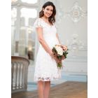 White Floral Lace Maternity to breastfeeding Occasion Dress