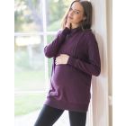Cotton Blend Plum Maternity & Nursing Sweatshirt