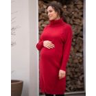 Red Knitted Maternity & Nursing Dress
