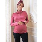 Rust Bamboo Maternity & Nursing Roll Neck