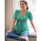 Green Floral Tie Front Maternity Top