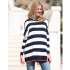 Bold Stripe Boxy Fit Maternity to breastfeeding Top in Navy & White