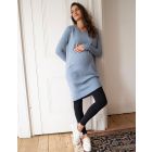 Flecked Cotton Blend Maternity to Nursing Jumper Dress – Blue