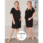 Curve Button Down Maternity Nighties - Twin Pack