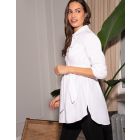 White Cotton Belted Maternity Tunic