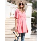 Pink Wrap Front Maternity to Nursing Tunic Top