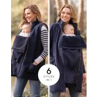 6 in 1 Navy Maternity Coat with Fleece Gilet