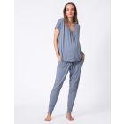 Ultra-Soft Blue Maternity & Nursing Loungewear Set