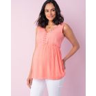 Coral Embroidered Maternity & Nursing Top 