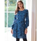 Blue Floral Maternity & Nursing Dress