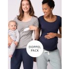 Maternity & Nursing T-shirts – Navy & Grey Twin Pack