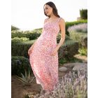 Pink Floral Maternity Maxi Dress 