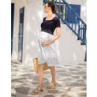 Blue Polka Dot 2 in 1 Maternity & Nursing Dress