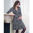 Animal Print Knot Front Jersey Maternity Dress
