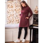 Burgundy Maternity & Nursing Sweatshirt Dress