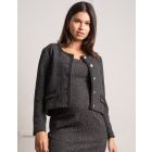 Black Stretch Tweed Maternity Jacket