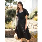 Black Cotton Broderie Maternity & Nursing Dress