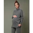 Khaki Knitted Maternity & Nursing Top