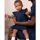 Cotton Broderie Baby Dress – Navy Blue